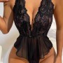 Merry See Sexy Babydoll with Lace Bodice in Black